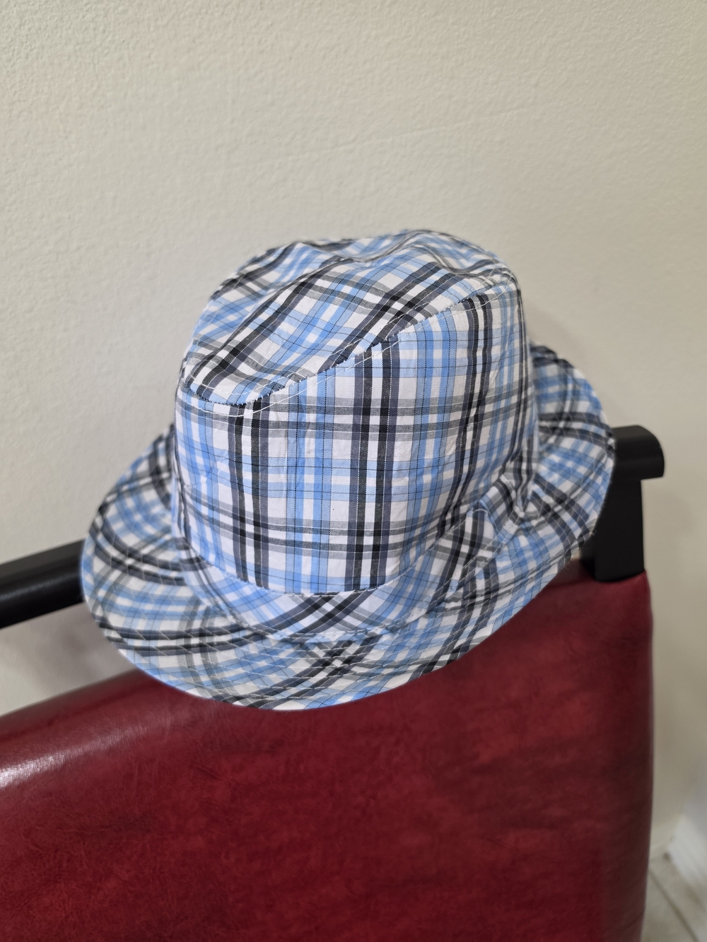 Magid Hat-Women Blue Plaid Fedora Hat